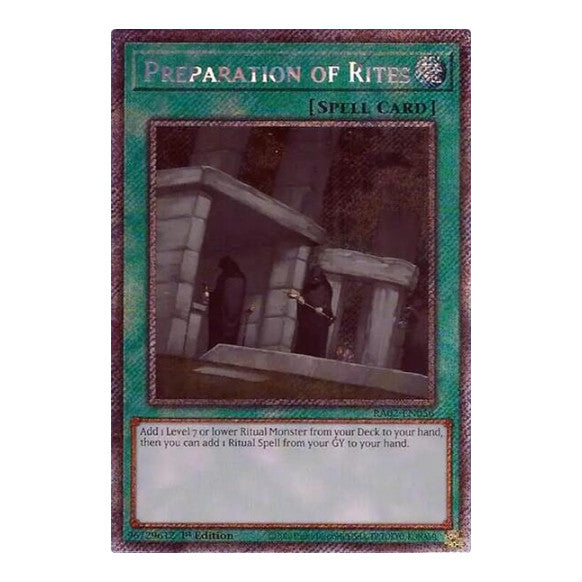 Preparation of Rites (Platinum Secret Rare) (RA02) #RA02-EN056 Platinum Secret Rare (1st Edition Near Mint) 25th Anniversary Rarity Collection II YuGiOh: 2024