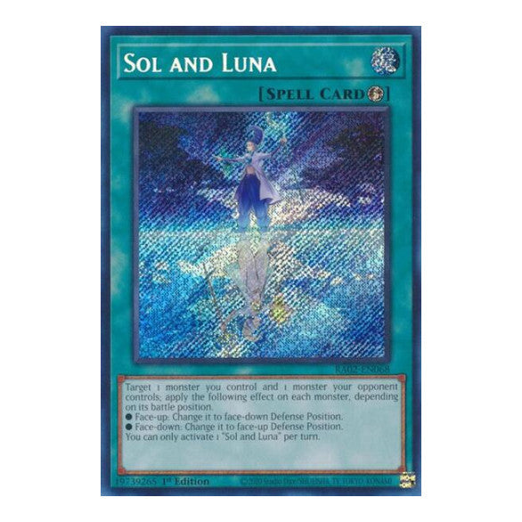Sol and Luna (Secret Rare) (RA02) #RA02-EN068 Secret Rare (1st Edition Near Mint) 25th Anniversary Rarity Collection II YuGiOh: 2024