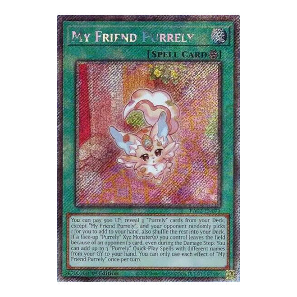 My Friend Purrely (Platinum Secret Rare) (RA02) #RA02-EN071 Platinum Secret Rare (1st Edition Lightly Played) 25th Anniversary Rarity Collection II YuGiOh: 2024