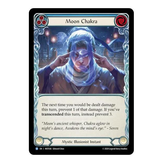 Moon Chakra (Blue) (MST) #MST036 Rare (Lightly Played) Part the Mistveil Flesh and Blood TCG: 2024