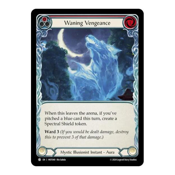 Waning Vengeance (Red) (MST) #MST040 Common (Lightly Played) Part the Mistveil Flesh and Blood TCG: 2024