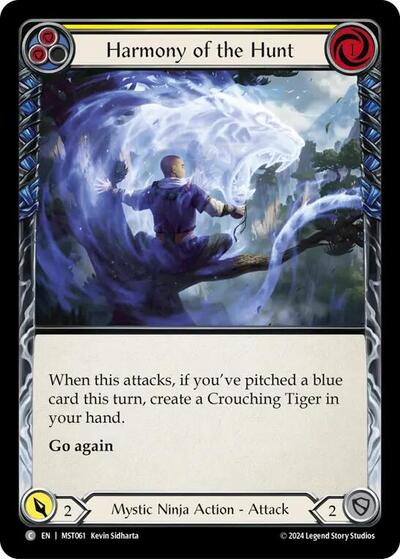 Harmony of the Hunt Yellow (MST) #MST061 Common (Lightly Played) Part the Mistveil Flesh and Blood TCG: 2024