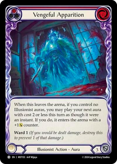 Vengeful Apparition Red (MST) #MST155 Common (Lightly Played) Part the Mistveil Flesh and Blood TCG: 2024