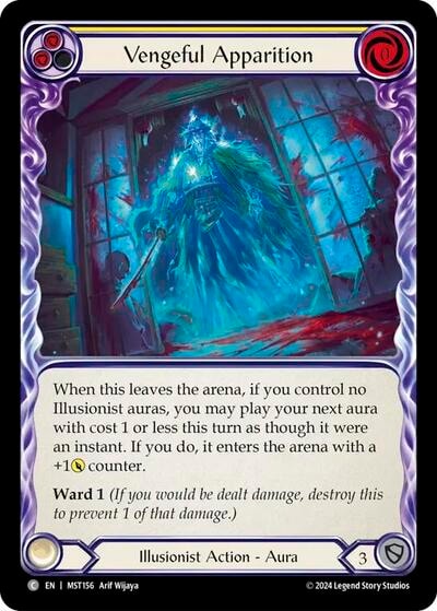 Vengeful Apparition Yellow (MST) #MST156 Common (Lightly Played) Part the Mistveil Flesh and Blood TCG: 2024