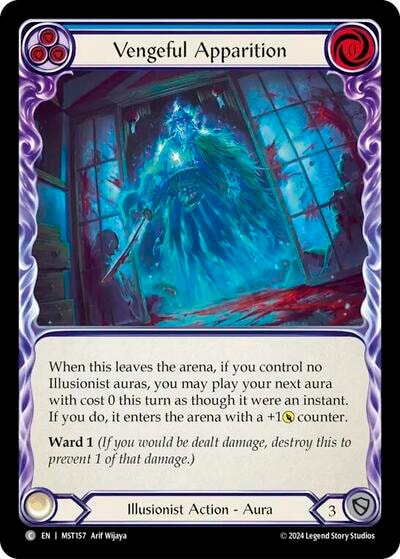 Vengeful Apparition Blue (MST) #MST157 Common (Lightly Played) Part the Mistveil Flesh and Blood TCG: 2024