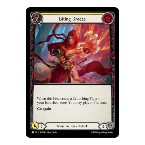 Biting Breeze (Yellow) (MST) #MST174 Common (Lightly Played) Part the Mistveil Flesh and Blood TCG: 2024