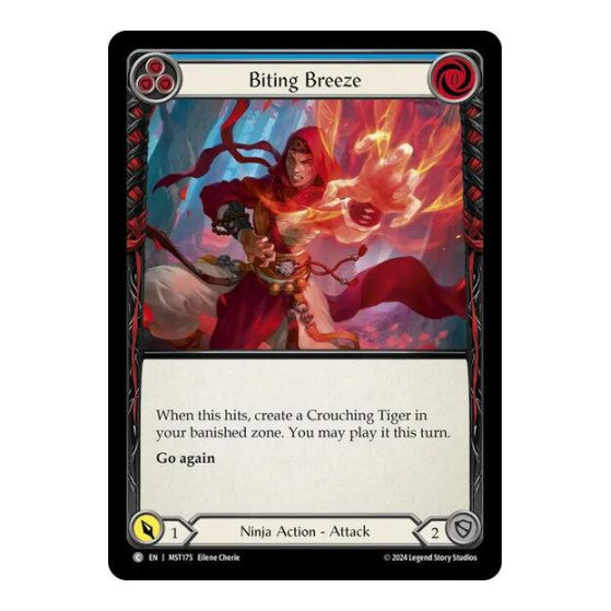 Biting Breeze (Blue) (MST) #MST175 Common (Lightly Played) Part the Mistveil Flesh and Blood TCG: 2024