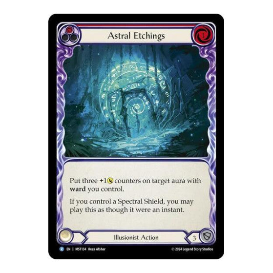 Astral Etchings (Red) (MST) #MST134 Rare (Lightly Played) Part the Mistveil Flesh and Blood TCG: 2024