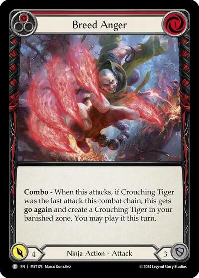 Breed Anger Red (MST) #MST176 Common (Lightly Played) Part the Mistveil Flesh and Blood TCG: 2024