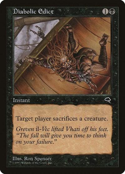 Diabolic Edict (TMP) #128 Common (Damaged) Tempest Magic: The Gathering: 1997