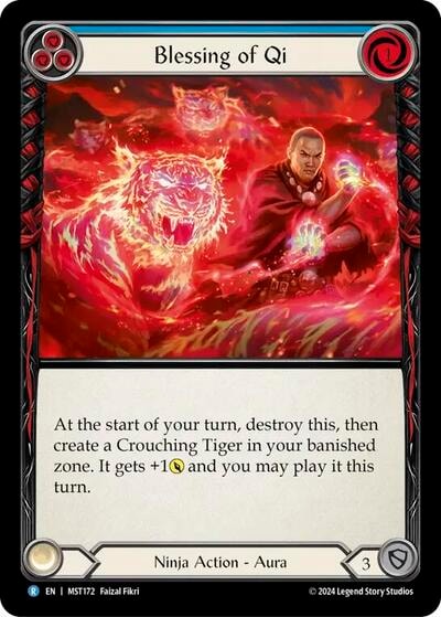 Blessing of Qi Blue (MST) #MST172 Rare (Lightly Played) Part the Mistveil Flesh and Blood TCG: 2024
