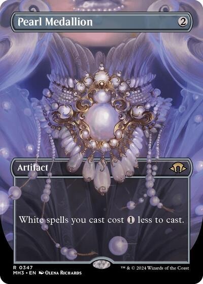 Pearl Medallion Borderless (MH3) #347 Rare (Lightly Played) Modern Horizons 3 Magic: The Gathering: 2024