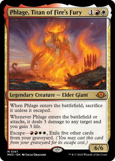 Phlage Titan of Fires Fury (MH3) #197 Mythic Rare (Foil Damaged) Modern Horizons 3 Magic: The Gathering: 2024