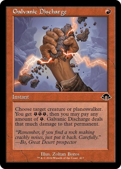 Galvanic Discharge Retro Frame (MH3) #417 Common (Foil Lightly Played) Modern Horizons 3 Magic: The Gathering: 2024