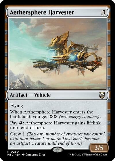 Aethersphere Harvester (M3C) #280 Rare (Near Mint) Commander: Modern Horizons 3 Magic: The Gathering: 2024