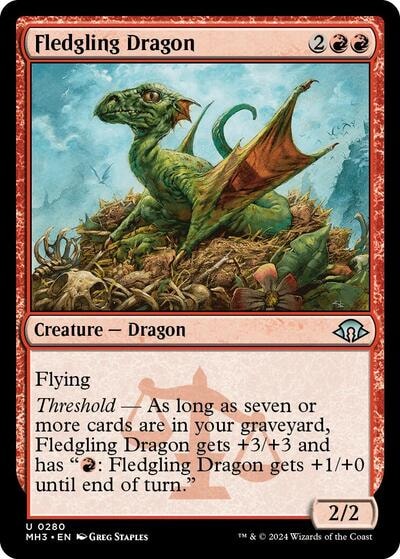Fledgling Dragon (MH3) #280 Uncommon (Lightly Played) Modern Horizons 3 Magic: The Gathering: 2024