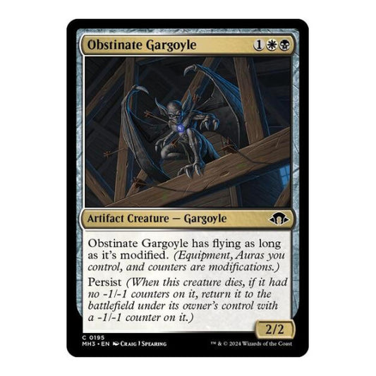 Obstinate Gargoyle (MH3) #195 Common (Lightly Played) Modern Horizons 3 Magic: The Gathering: 2024