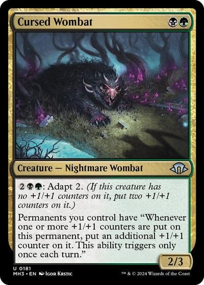 Cursed Wombat (MH3) #181 Uncommon (Lightly Played) Modern Horizons 3 Magic: The Gathering: 2024