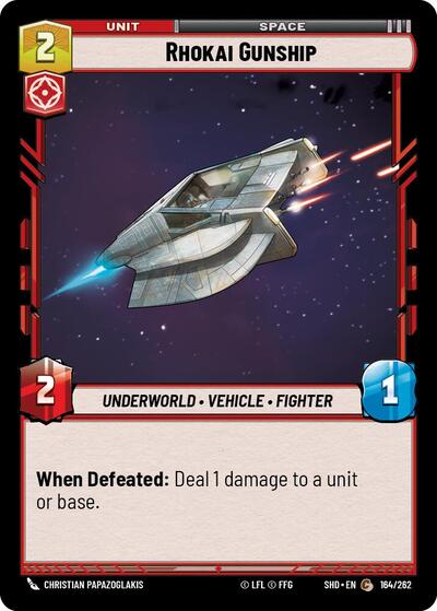 2024 Star Wars Unlimited: Shadows of the Galaxy (SHD) - Rhokai Gunship (#164/262, Common) (Near Mint)