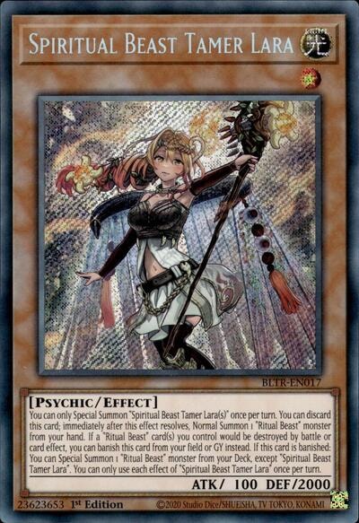 Spiritual Beast Tamer Lara (BLTR) #BLTR-EN017 Secret Rare (1st Edition Near Mint) Battles of Legend: Terminal Revenge YuGiOh: 2024