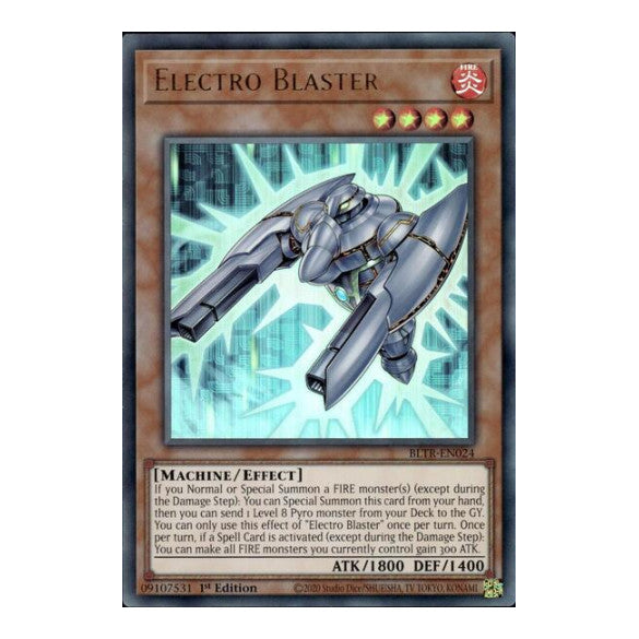 Electro Blaster (BLTR) #BLTR-EN024 Ultra Rare (1st Edition Near Mint) Battles of Legend: Terminal Revenge YuGiOh: 2024