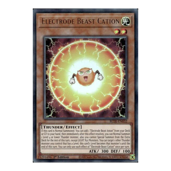 Electrode Beast Cation (BLTR) #BLTR-EN032 Ultra Rare (1st Edition Near Mint) Battles of Legend: Terminal Revenge YuGiOh: 2024