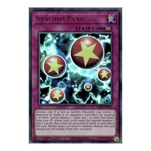 Synchro Panic (BLTR) #BLTR-EN037 Ultra Rare (1st Edition Lightly Played) Battles of Legend: Terminal Revenge YuGiOh: 2024