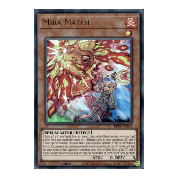Mira Match (BLTR) #BLTR-EN038 Ultra Rare (1st Edition Near Mint) Battles of Legend: Terminal Revenge YuGiOh: 2024