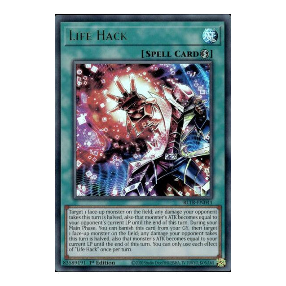 Life Hack (BLTR) #BLTR-EN041 Ultra Rare (1st Edition Near Mint) Battles of Legend: Terminal Revenge YuGiOh: 2024