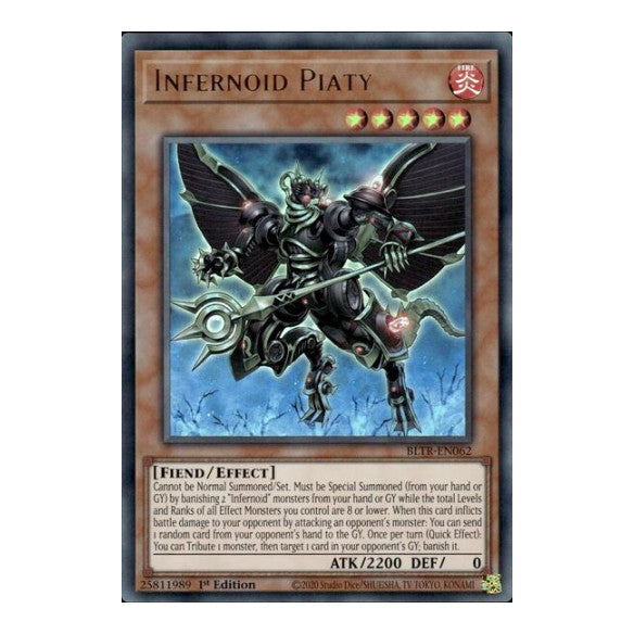 Infernoid Piaty (BLTR) #BLTR-EN062 Ultra Rare (1st Edition Near Mint) Battles of Legend: Terminal Revenge YuGiOh: 2024