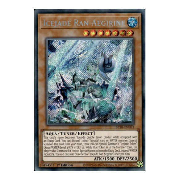 Icejade Ran Aegirine (BLTR) #BLTR-EN081 Secret Rare (1st Edition Near Mint) Battles of Legend: Terminal Revenge YuGiOh: 2024