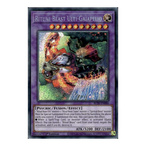 Ritual Beast Ulti-Gaiapelio (BLTR) #BLTR-EN086 Secret Rare (1st Edition Near Mint) Battles of Legend: Terminal Revenge YuGiOh: 2024