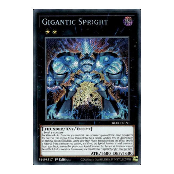 Gigantic Spright (BLTR) #BLTR-EN091 Secret Rare (1st Edition Near Mint) Battles of Legend: Terminal Revenge YuGiOh: 2024