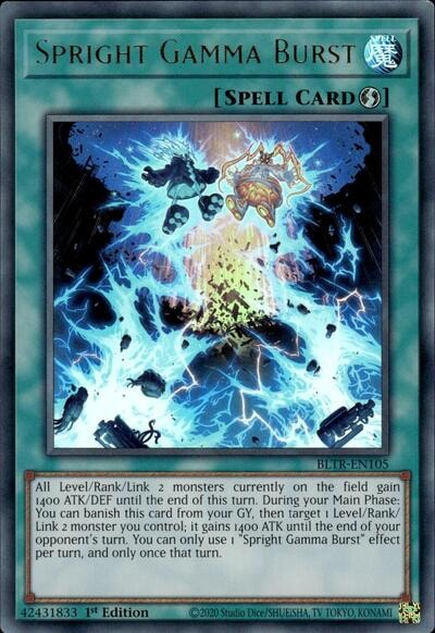 Spright Gamma Burst (BLTR) #BLTR-EN105 Ultra Rare (1st Edition Near Mint) Battles of Legend: Terminal Revenge YuGiOh: 2024