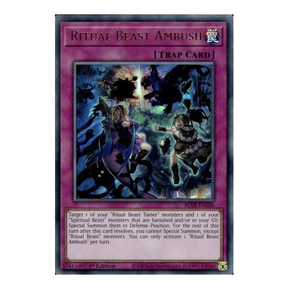 Ritual Beast Ambush (BLTR) #BLTR-EN106 Ultra Rare (1st Edition Near Mint) Battles of Legend: Terminal Revenge YuGiOh: 2024