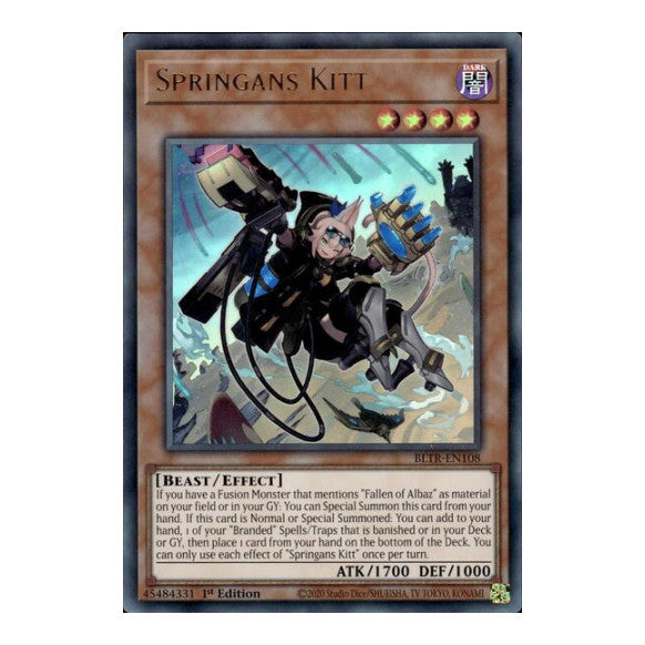 Springans Kitt (BLTR) #BLTR-EN108 Ultra Rare (1st Edition Near Mint) Battles of Legend: Terminal Revenge YuGiOh: 2024
