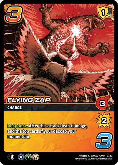 Flying Zap () #CHA03-GMM 8/22 Common (Lightly Played) Challenger Series: Godzilla UniVersus: 2024