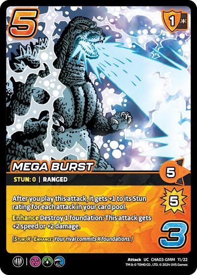 Mega Burst () #CHA03-GMM 11/22 Uncommon (Lightly Played) Challenger Series: Godzilla UniVersus: 2024
