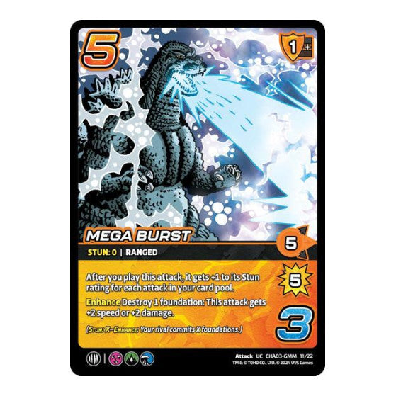 Mega Burst () #CHA03-GMM 11/22 Uncommon (Lightly Played) Challenger Series: Godzilla UniVersus: 2024