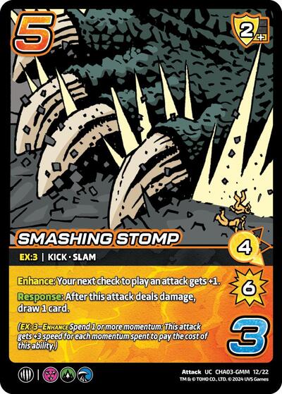 Smashing Stomp () #CHA03-GMM 12/22 Uncommon (Lightly Played) Challenger Series: Godzilla UniVersus: 2024