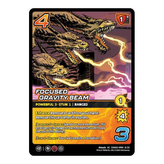 Focused Gravity Beam () #CHA03-KRM 8/22 Uncommon (Lightly Played) Challenger Series: Godzilla UniVersus: 2024