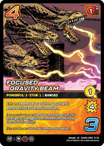 Focused Gravity Beam () #CHA03-KRM 8/22 Uncommon (Lightly Played) Challenger Series: Godzilla UniVersus: 2024