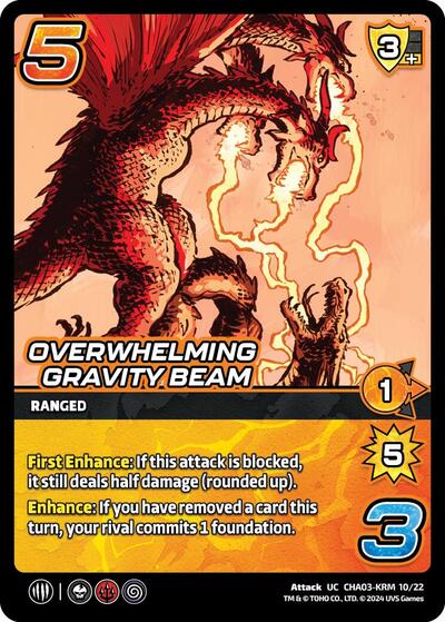 Overwhelming Gravity Beam () #CHA03-KRM 10/22 Uncommon (Lightly Played) Challenger Series: Godzilla UniVersus: 2024