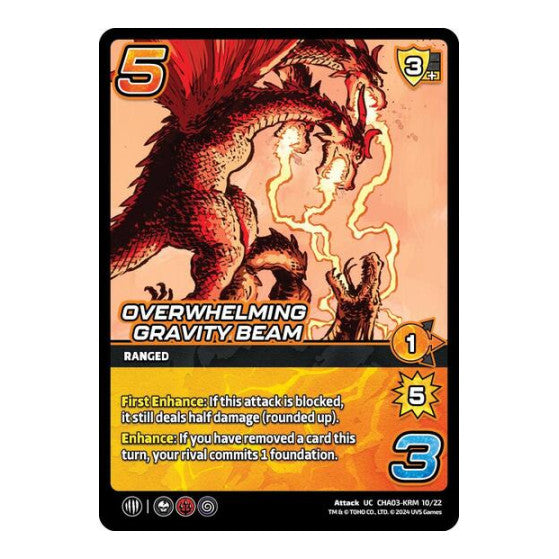 Overwhelming Gravity Beam () #CHA03-KRM 10/22 Uncommon (Lightly Played) Challenger Series: Godzilla UniVersus: 2024