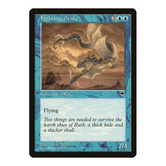 Fighting Drake (TMP) #63 Uncommon (Lightly Played) Tempest Magic: The Gathering: 1997