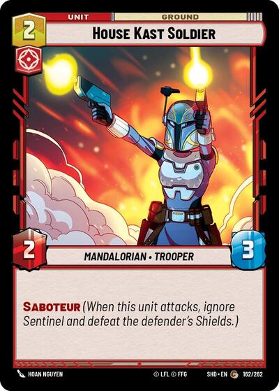House Kast Soldier (SHD) #162/262 Common (Near Mint) Shadows of the Galaxy Star Wars: Unlimited: 2024