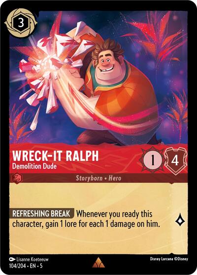 Wreck-It Ralph - Demolition Dude (5) #104/204 Rare (Near Mint) Shimmering Skies Disney Lorcana: 2024
