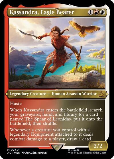 Kassandra Eagle Bearer Foil Etched (ACR) #240 Mythic Rare (Foil Near Mint) Universes Beyond: Assassin's Creed Magic: The Gathering: 2024