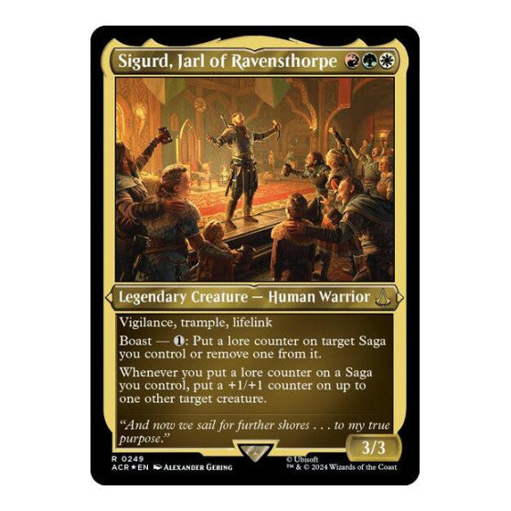 Sigurd Jarl of Ravensthorpe Foil Etched (ACR) #249 Rare (Foil Near Mint) Universes Beyond: Assassin's Creed Magic: The Gathering: 2024