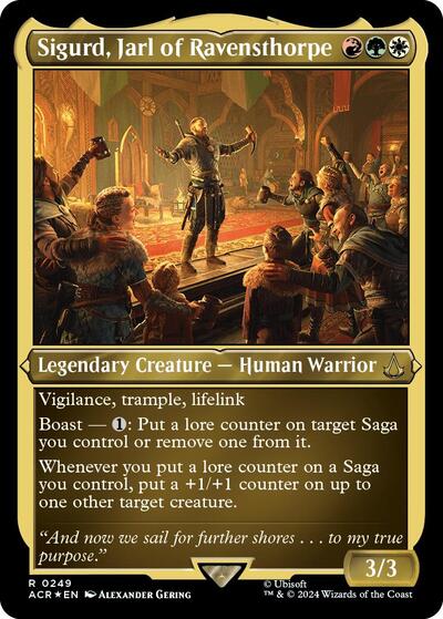 Sigurd Jarl of Ravensthorpe Foil Etched (ACR) #249 Rare (Foil Near Mint) Universes Beyond: Assassin's Creed Magic: The Gathering: 2024